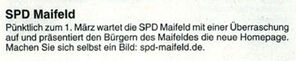 Veröffentlichung in den meifelder Nachrichten